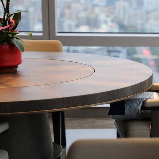 Modern Round Rotating Dining Tables High-end Wooden Tables for Luxury Villa