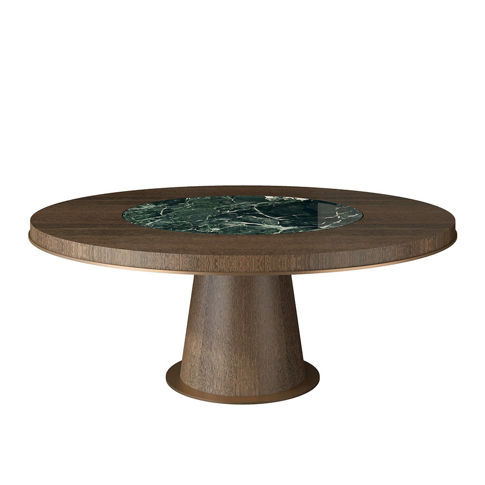 Luxury Rotating Round Dining Table With A Built-in Lazy Susan Turntable at dilisehome.com