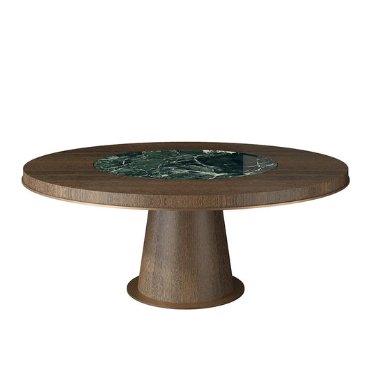 Luxury Rotating Round Dining Table With A Built-in Lazy Susan Turntable at dilisehome.com