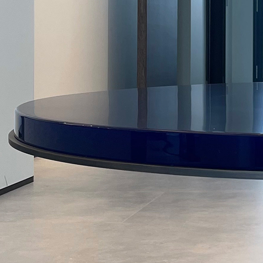 Custom Luxury  Round Dining Table with Deep Blue Marble For Villas at dilisehome.com