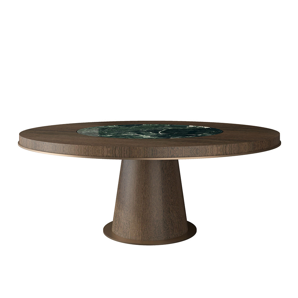 Luxury Rotating Round Dining Table With A Built-in Lazy Susan Turntable at dilisehome.com