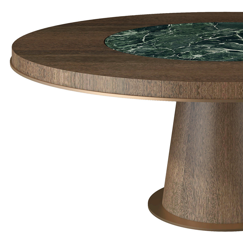 Luxury Rotating Round Dining Table With A Built-in Lazy Susan Turntable at dilisehome.com