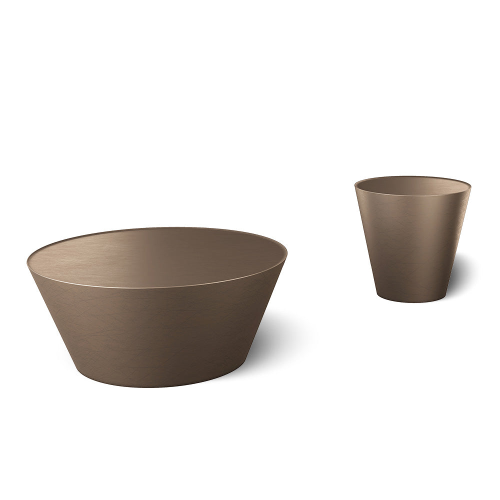 Modern High End Movable Small Coffee Table Round with Metal-Lacquer Finish at  dilisehome.com