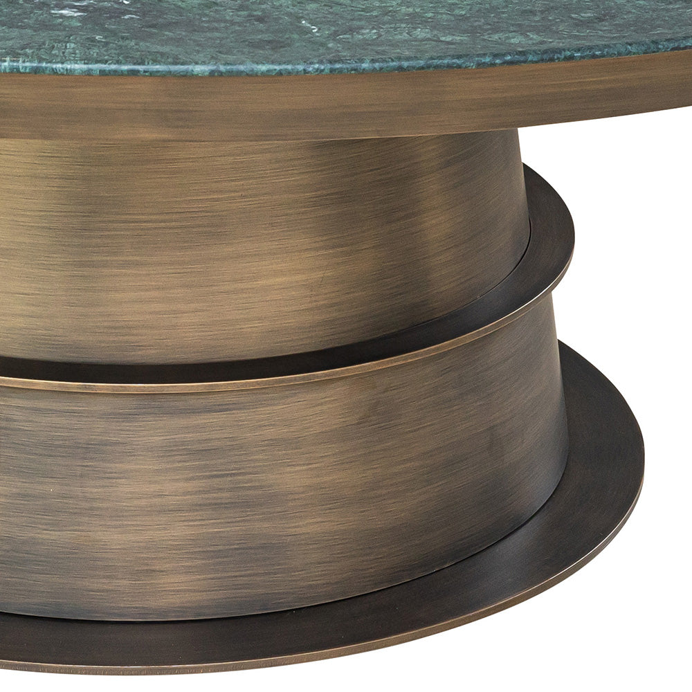 Sculptural High-end Rotating Round Marble Dining Table with Lazy Susan Turntable for Luxury Homes at dilisehome.com