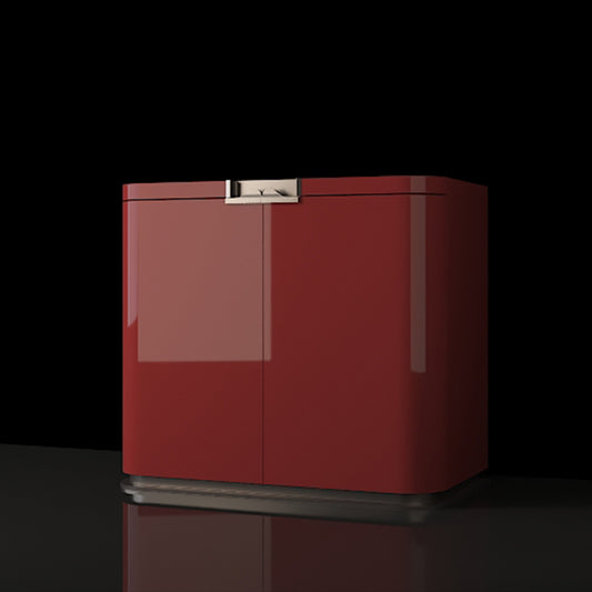 Luxury Storage Cabinet Red with Doors for Living Room/Bedroom