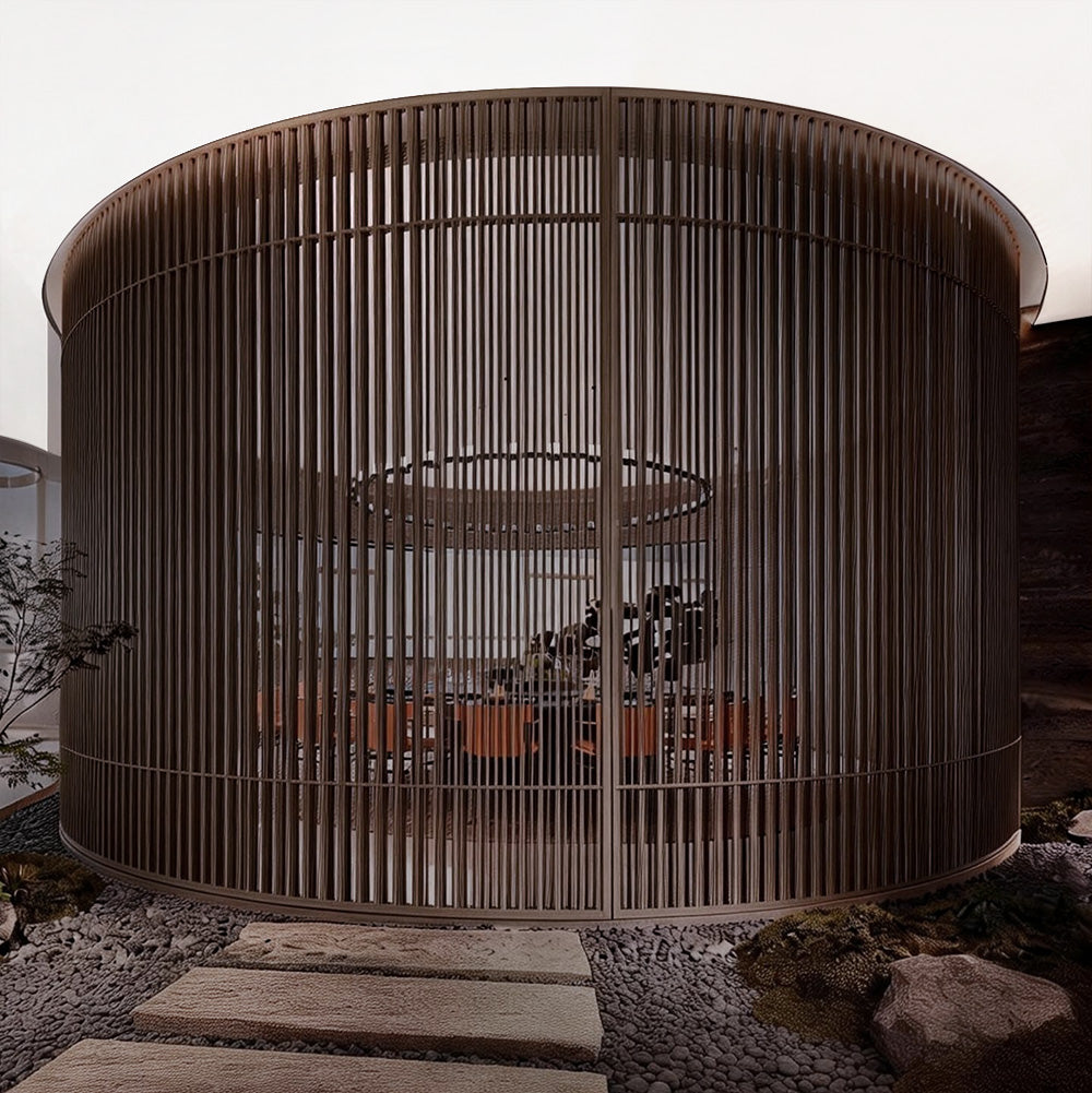 Luxury Custom Grille Arc Electric Decorative Screen Door for Hotel DDW 14 at dilisehome.com