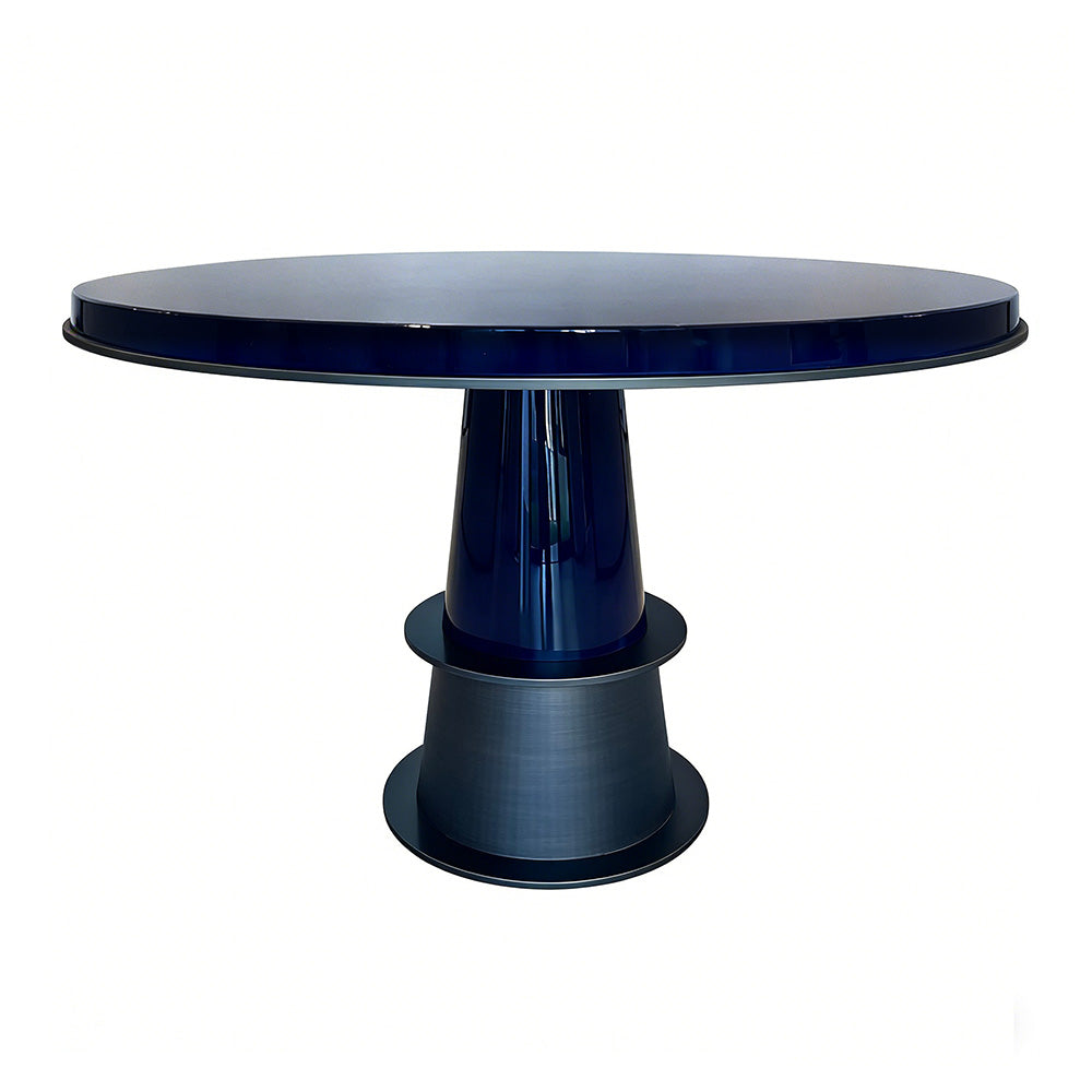 Custom Luxury  Round Dining Table with Deep Blue Marble For Villas at dilisehome.com