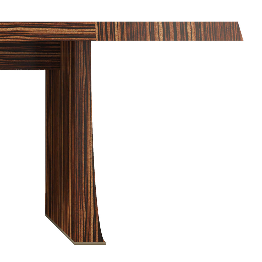 Luxury Rectangular Solid Wood Dining Table with Sculptural Trapezoid Legs