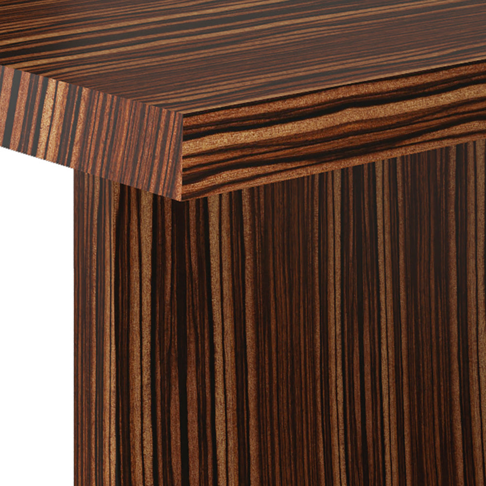 Luxury Rectangular Solid Wood Dining Table with Sculptural Trapezoid Legs