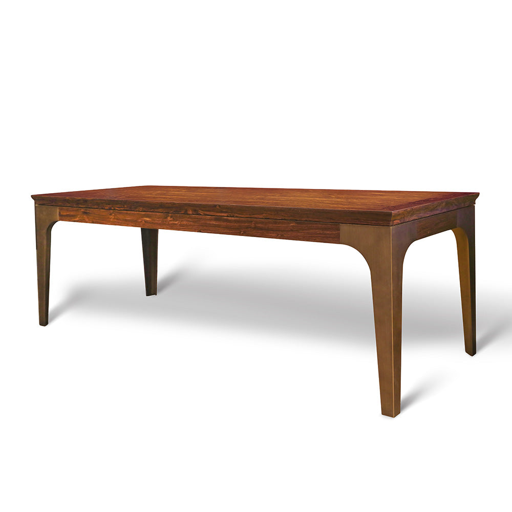 Luxury Modern Multi-function Tea Table & Dining Desks with Solid Wood and Brass