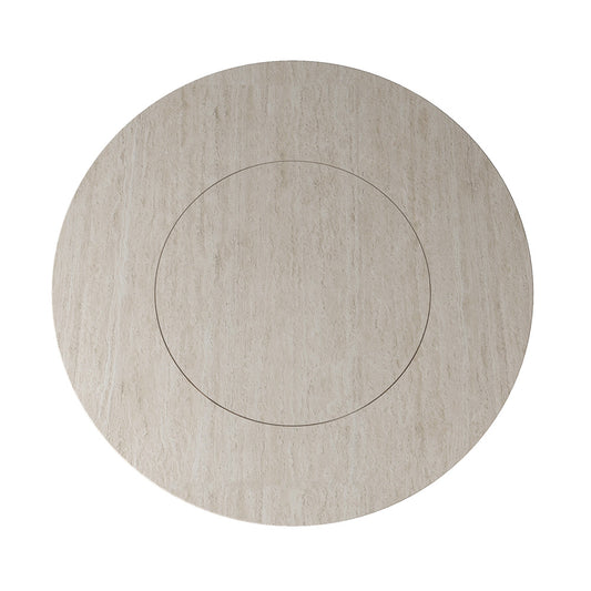 Luxury Round Marble Dining Table with Built-in Lazy Susan Turntable at dilisehome.com