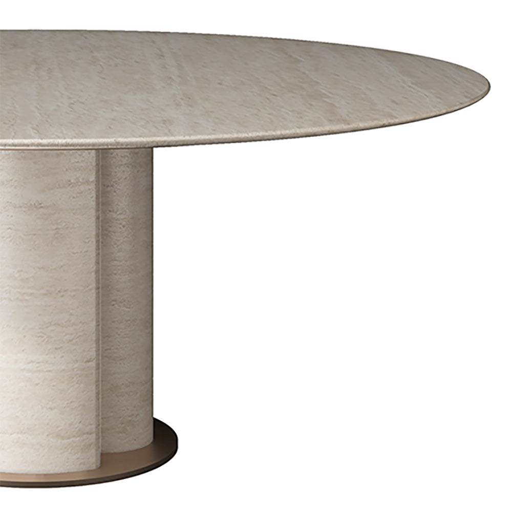 Luxury Round Marble Dining Table with Tai Chi-inspired Pedestal Design at dilisehome.com