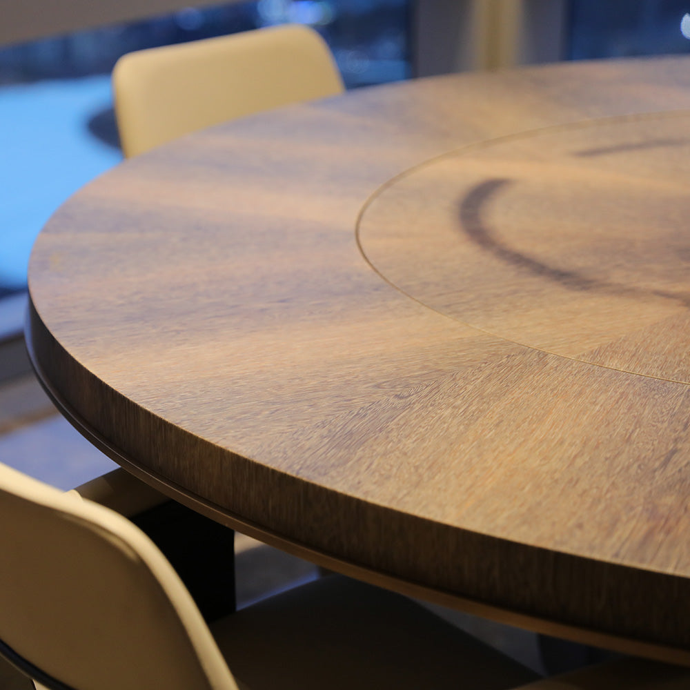 Modern Round Rotating Dining Tables High-end Wooden Tables for Luxury Villa